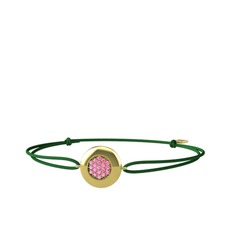 Lida Altıgen Bileklik - Pembe kuvars 14 ayar altın bileklik #a4kzgn