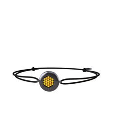 Lida Altıgen Bileklik - Sitrin 925 ayar siyah rodyum kaplama gümüş bileklik #jw7rvv