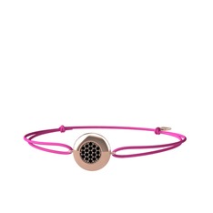 Lida Altıgen Bileklik - Siyah zirkon 925 ayar rose altın kaplama gümüş bileklik #qdtcba