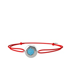 Lida Altıgen Bileklik - Akuamarin 8 ayar beyaz altın bileklik #tb2brg