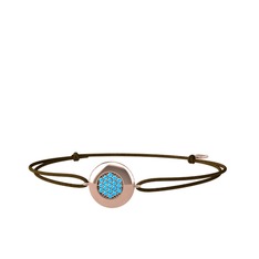 Akuamarin 925 ayar rose altın kaplama gümüş bileklik
