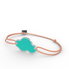 8 ayar beyaz altın bileklik (Turkuaz mineli)