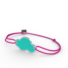 18 ayar beyaz altın bileklik (Turkuaz mineli)