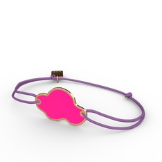 Bulut Bileklik - 18 ayar rose altın bileklik (Neon pembe mineli) #11svrpn