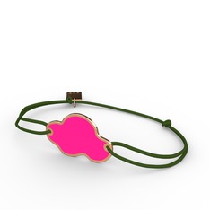 925 ayar rose altın kaplama gümüş bileklik (Neon pembe mineli)