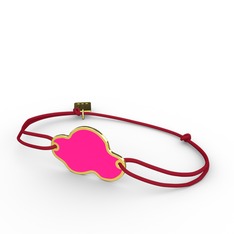 18 ayar altın bileklik (Neon pembe mineli)