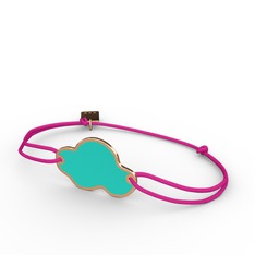 Bulut Bileklik - 14 ayar rose altın bileklik (Turkuaz mineli) #14tb60r