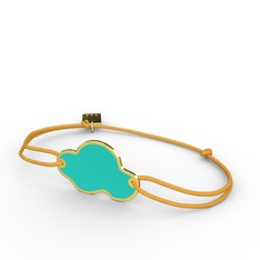 925 ayar altın kaplama gümüş bileklik (Turkuaz mineli)