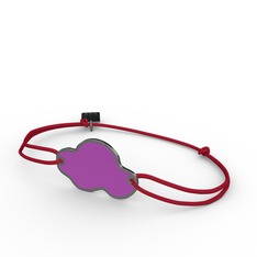 Bulut Bileklik - 925 ayar siyah rodyum kaplama gümüş bileklik (Menekşe mineli) #1fqkakk