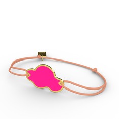 18 ayar altın bileklik (Neon pembe mineli)