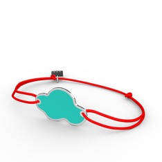 18 ayar beyaz altın bileklik (Turkuaz mineli)