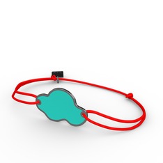 Bulut Bileklik - 925 ayar siyah rodyum kaplama gümüş bileklik (Turkuaz mineli) #4cjo5a