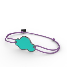 925 ayar siyah rodyum kaplama gümüş bileklik (Turkuaz mineli)