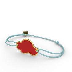 Bulut Bileklik - 8 ayar altın bileklik (Kırmızı mineli) #9784xk