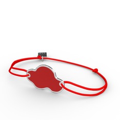 Bulut Bileklik - 8 ayar beyaz altın bileklik (Kırmızı mineli) #a2m5hd