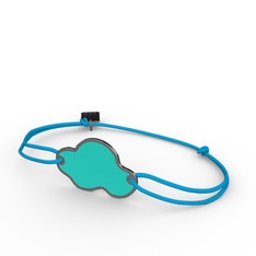 925 ayar siyah rodyum kaplama gümüş bileklik (Turkuaz mineli)