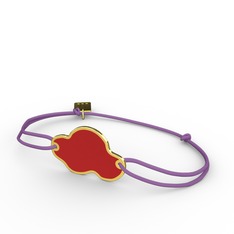 Bulut Bileklik - 18 ayar altın bileklik (Kırmızı mineli) #ioe12f