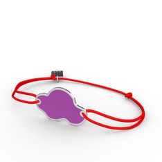 8 ayar beyaz altın bileklik (Menekşe mineli)