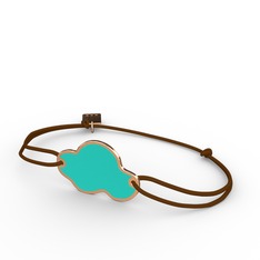 Bulut Bileklik - 18 ayar rose altın bileklik (Turkuaz mineli) #n6delp