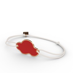 925 ayar rose altın kaplama gümüş bileklik (Kırmızı mineli)