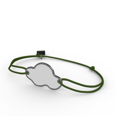 925 ayar siyah rodyum kaplama gümüş bileklik (Beyaz mineli)