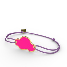 8 ayar altın bileklik (Neon pembe mineli)