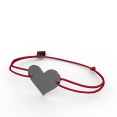 Kalp Bileklik - 925 ayar siyah rodyum kaplama gümüş bileklik #1o0q83i