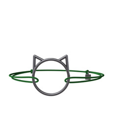 Pisica Kedi Bileklik - 925 ayar siyah rodyum kaplama gümüş bileklik #1skmr52