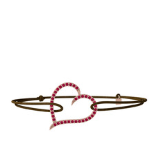 Meum Kalp Bileklik - Rodolit garnet 18 ayar rose altın bileklik #12kx4ab