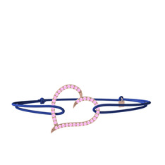 Meum Kalp Bileklik - Pembe kuvars 925 ayar rose altın kaplama gümüş bileklik #14dr9sy