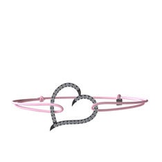 Meum Kalp Bileklik - Pırlanta 925 ayar siyah rodyum kaplama gümüş bileklik (0.342 karat) #16pw6x1