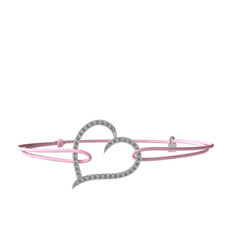 Meum Kalp Bileklik - Pırlanta 8 ayar beyaz altın bileklik (0.342 karat) #16wengf