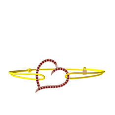 Meum Kalp Bileklik - Garnet 8 ayar rose altın bileklik #1am4rkc