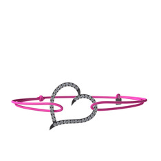 Beyaz zirkon 925 ayar siyah rodyum kaplama gümüş bileklik