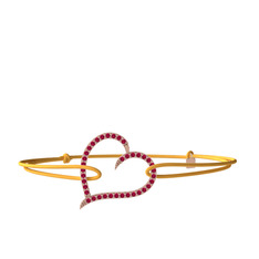 Meum Kalp Bileklik - Rodolit garnet 8 ayar rose altın bileklik #1kktu0q