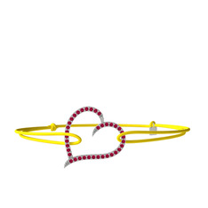 Meum Kalp Bileklik - Rodolit garnet 18 ayar beyaz altın bileklik #1kmvc5g