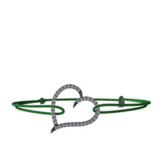 Meum Kalp Bileklik - Swarovski 925 ayar siyah rodyum kaplama gümüş bileklik #1o389i9