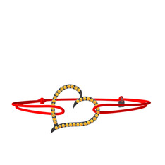 Meum Kalp Bileklik - Sitrin 925 ayar siyah rodyum kaplama gümüş bileklik #1pbuybt