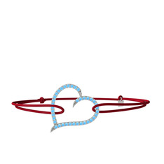 Meum Kalp Bileklik - Akuamarin 8 ayar beyaz altın bileklik #1s06heb