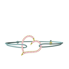 Meum Kalp Bileklik - Pembe kuvars 18 ayar altın bileklik #1tj2gaa