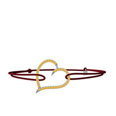 Meum Kalp Bileklik - Sitrin 8 ayar beyaz altın bileklik #1y33edd