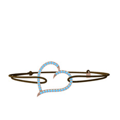 Meum Kalp Bileklik - Akuamarin 925 ayar rose altın kaplama gümüş bileklik #2hx29t