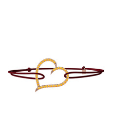 Meum Kalp Bileklik - Sitrin 18 ayar rose altın bileklik #3d4aor