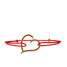 Meum Kalp Bileklik - Garnet 18 ayar altın bileklik #9nrerw