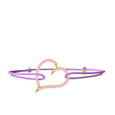 Pembe kuvars 925 ayar altın kaplama gümüş bileklik