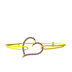 Meum Kalp Bileklik - Ametist 925 ayar altın kaplama gümüş bileklik #fu7gf4