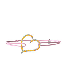 Meum Kalp Bileklik - Sitrin 8 ayar beyaz altın bileklik #j94fop