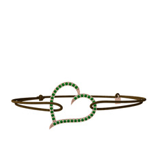 Meum Kalp Bileklik - Yeşil kuvars 925 ayar rose altın kaplama gümüş bileklik #jhqznq