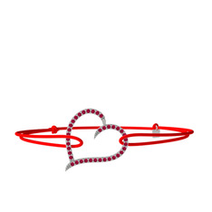 Meum Kalp Bileklik - Rodolit garnet 8 ayar beyaz altın bileklik #lvs2qq