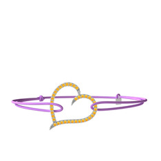 Meum Kalp Bileklik - Sitrin 8 ayar beyaz altın bileklik #nc8v0w